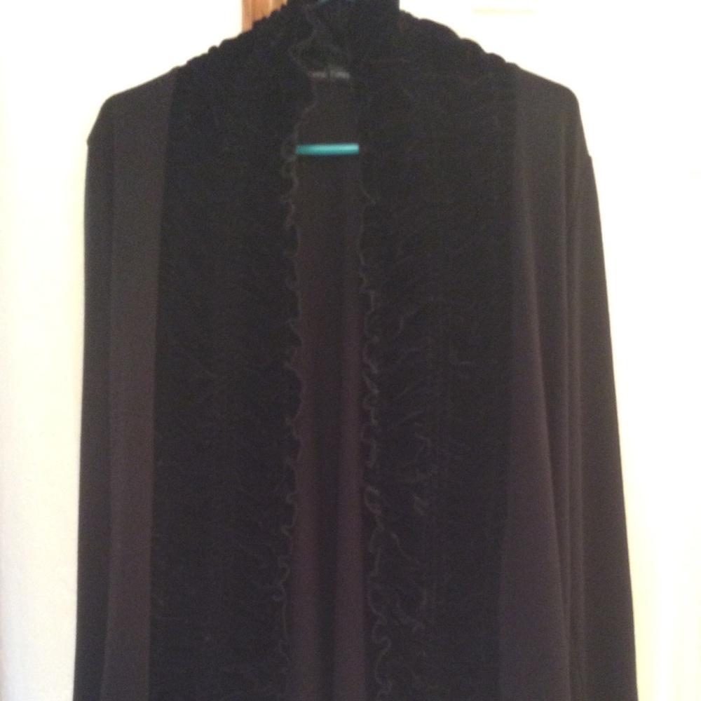 Casual Express Black Open Front Sweater XL